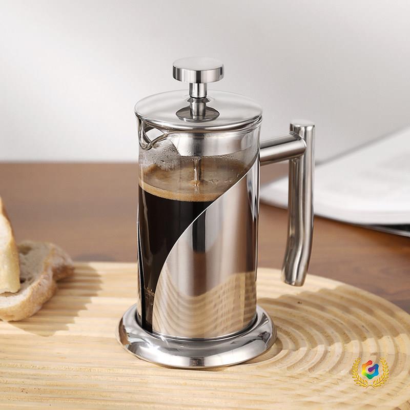 ✅ Stainless steel glass French press coffee pot, hand-brewed French filter press pot, tea brewing and coffee filtering utensil for home use