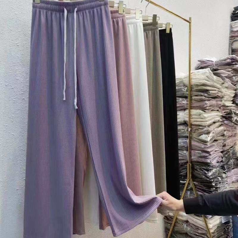 Lightning wide-leg pants 2023 spring and summer new small female drape casual slim straight pants mop pants wholesale Lightning wide-leg pants 2023 spring and summer new small female drape casual slim straight pants mop pants wholesale