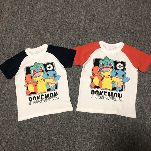Summer  New Cartoon Anime Watermark Print Children's Short-Sleeve Wholesale T-Shirt