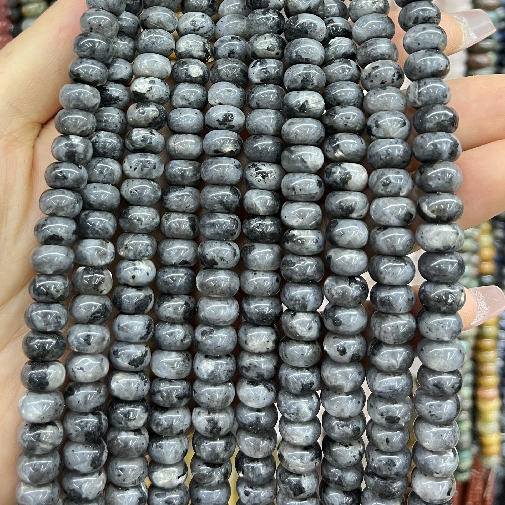 Piedra natural 5 * 8 Abaco Piedra Shoushan DIY accesorios de joyería collar de cuentas separadoras cuentas de posicionamiento cuentas al por mayor