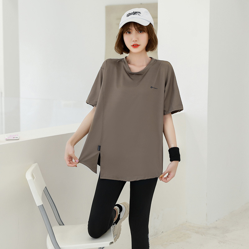 plus size Yoga Clothing Women's Summer Short-sleeved chubby girl 100.00kg Solid Color Mid-length Sports Fitness Clothing for Women plus size Yoga Clothing Women's Summer Short-sleeved chubby girl 100.00kg Solid Color Mid-length Sports Fitness Clothing for Women