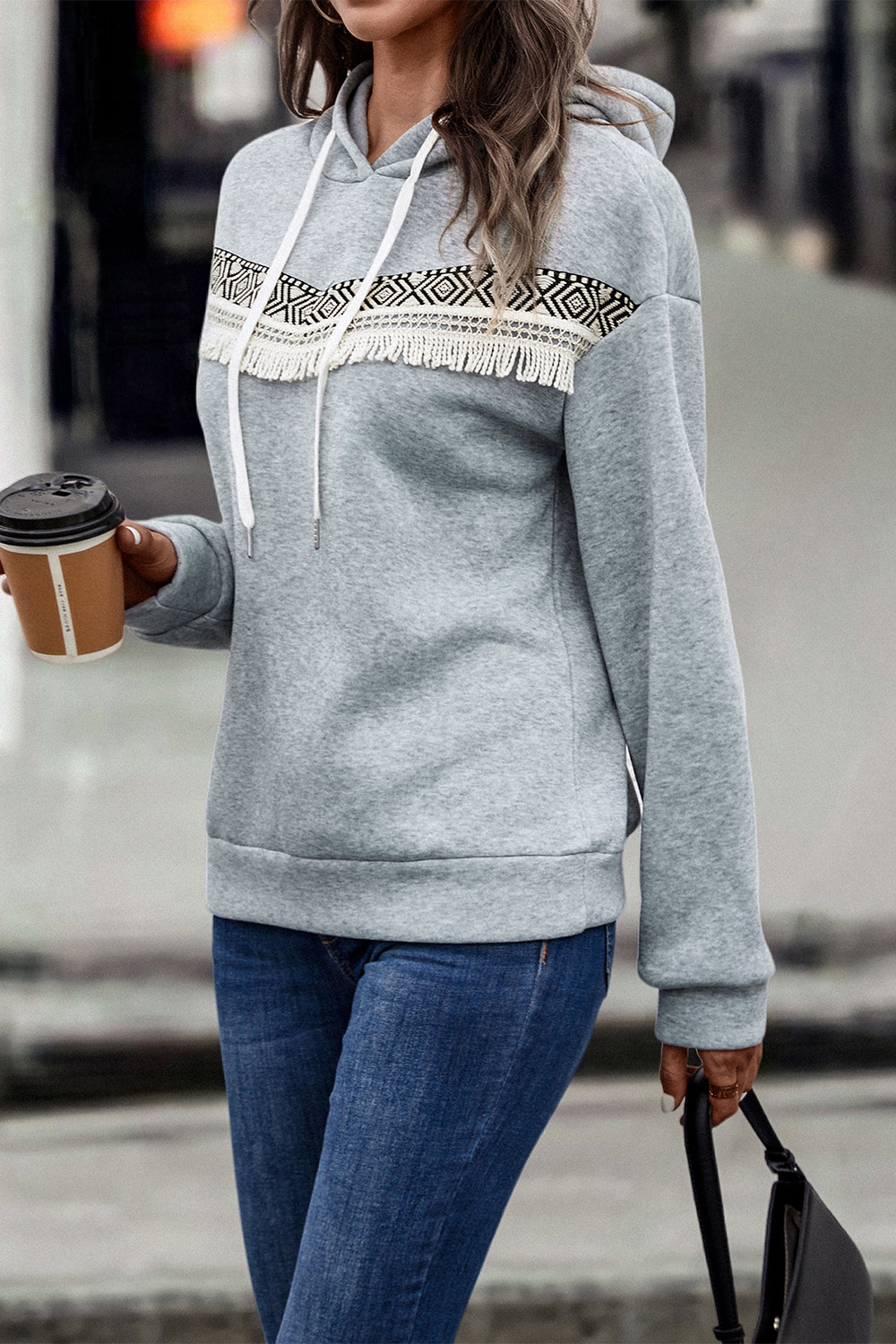 Autumn Winter Women Clothing Hooded Lace Casual Hoodie