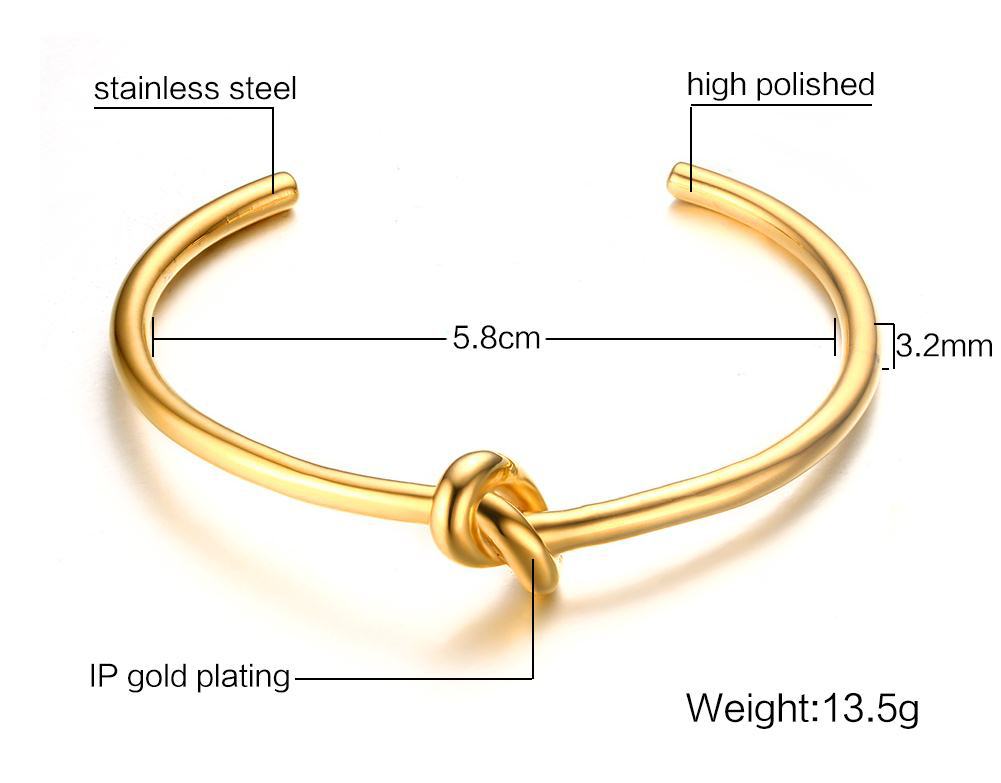 PVD Coated Gold Plating Process Gold Plated Plating Material Bangle Classification PVD Coated Gold Plated Solid Color 201 Stainless Steel Simple Style Classic Style Waterproof Non Tarnish 201 Stainless Steel Bangle