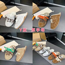 2025miu家新款530联名羊毛德训阿甘鞋复古休闲冬季保暖情侣半拖鞋