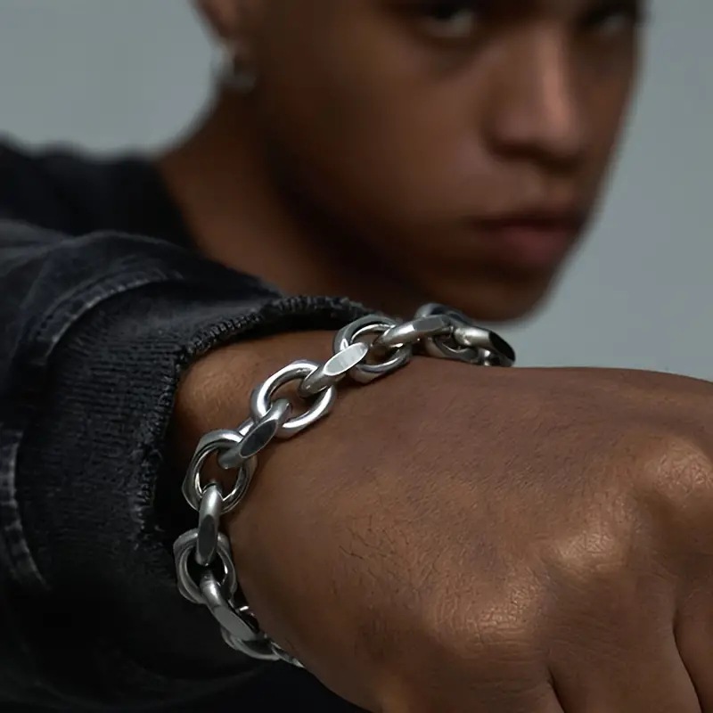 Titanium Steel Non-Fading Cuban Chain Bracelet Men's Trendy Hip-Hop Women's Ins Cool Style Simple Couple's Hand Jewelry Accessories