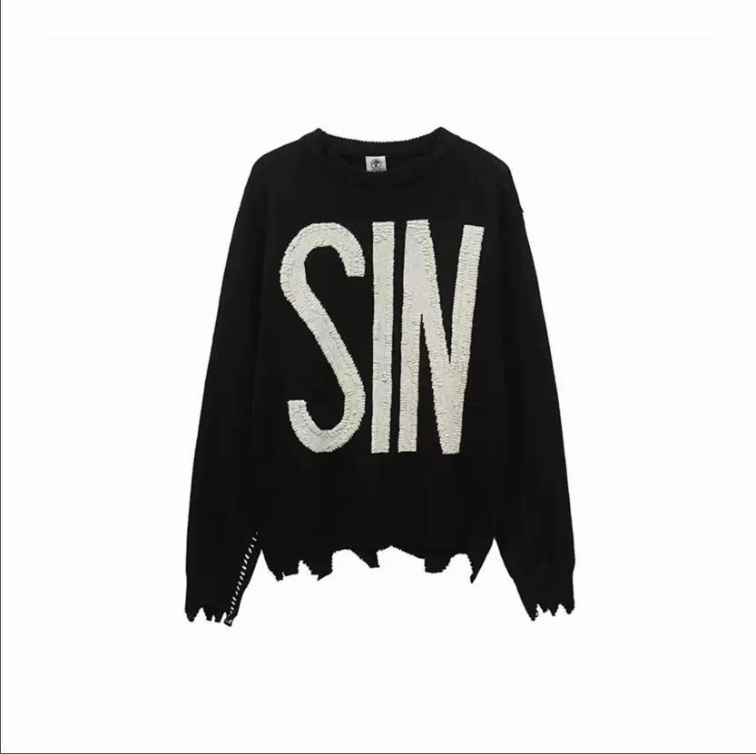 Pull unisexe col rond distressed style hip hop tendance_voghion.com