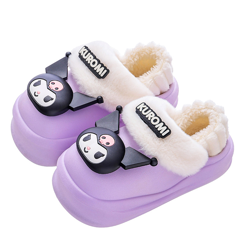 Sanliogou invierno bolsas de niños zapatos de algodón de talón cálido y terciopelo para niños y niñas impermeables y antideslizantes zapatos para el hogar de bebés Kulomi