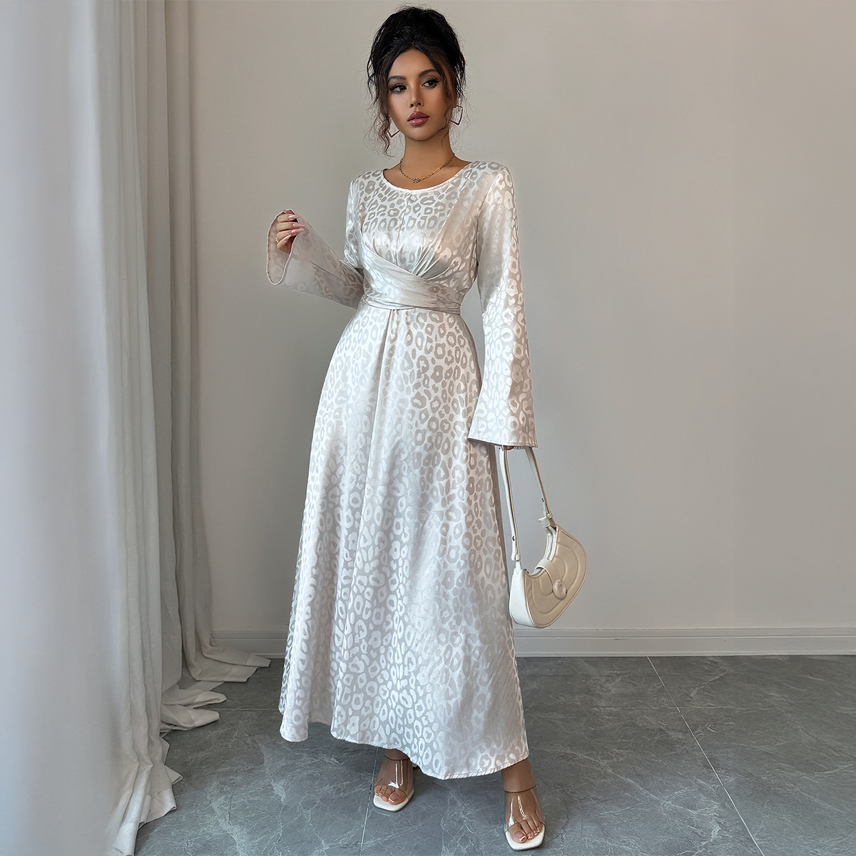 Women's Clothing Elegant High-Waisted Maxi Dress For Women Long-Sleeved European And American Style Autumn/Winter Fashion_ecoleips.com