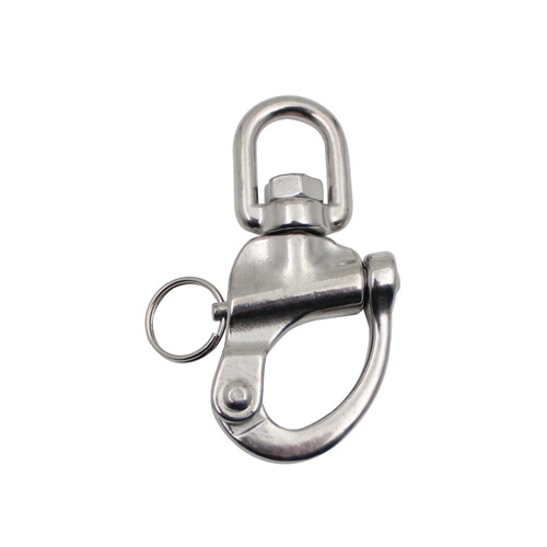 Stainless steel 304 316-turn rotating spring shackle snap shackle hand-operated quick-release shackle hook