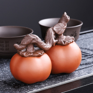Purple sand Persimmon Ruyi tea pet ornaments color-changing tea table can raise tea to play Persimmon kung fu accessories a generation of wholesale