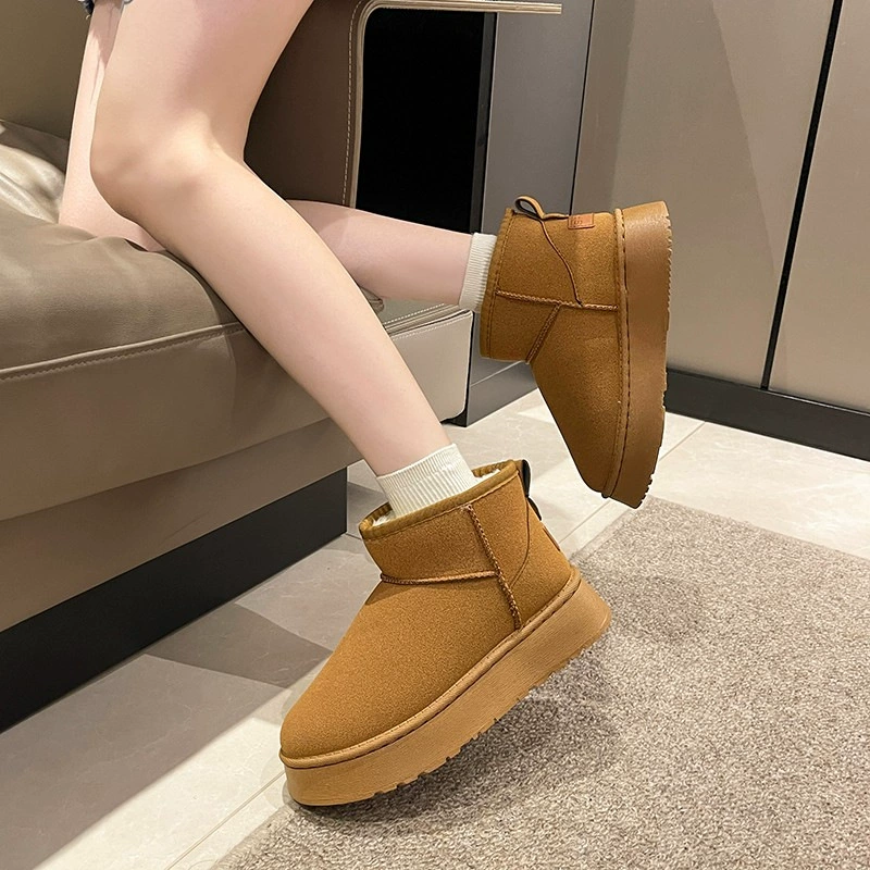 Winter boots platform, warm footwear, plus size