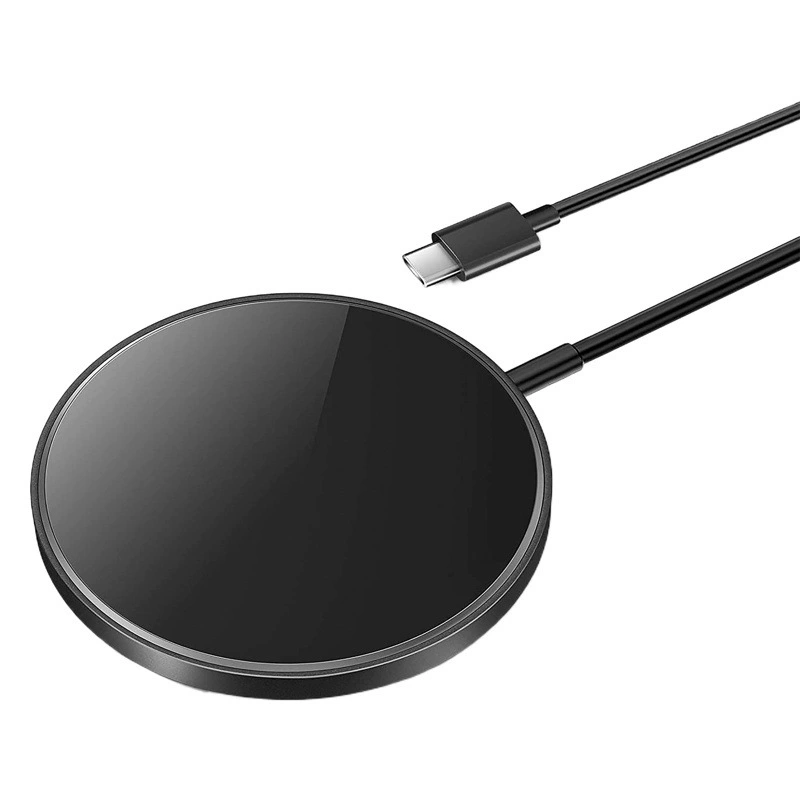 Apple мобильный телефон Беспроводное зарядное устройство Быстрая зарядка мини магнитное всасывание Беспроводное зарядное устройство черный серебристый