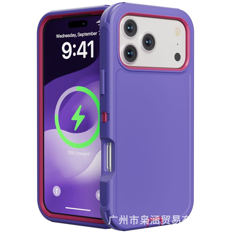 iPhone17ProMax 3-in-1 ロボット携帯電話ケース Apple 保護カバー 3-in-1 携帯電話ケースに適した国境を越えた|undefined