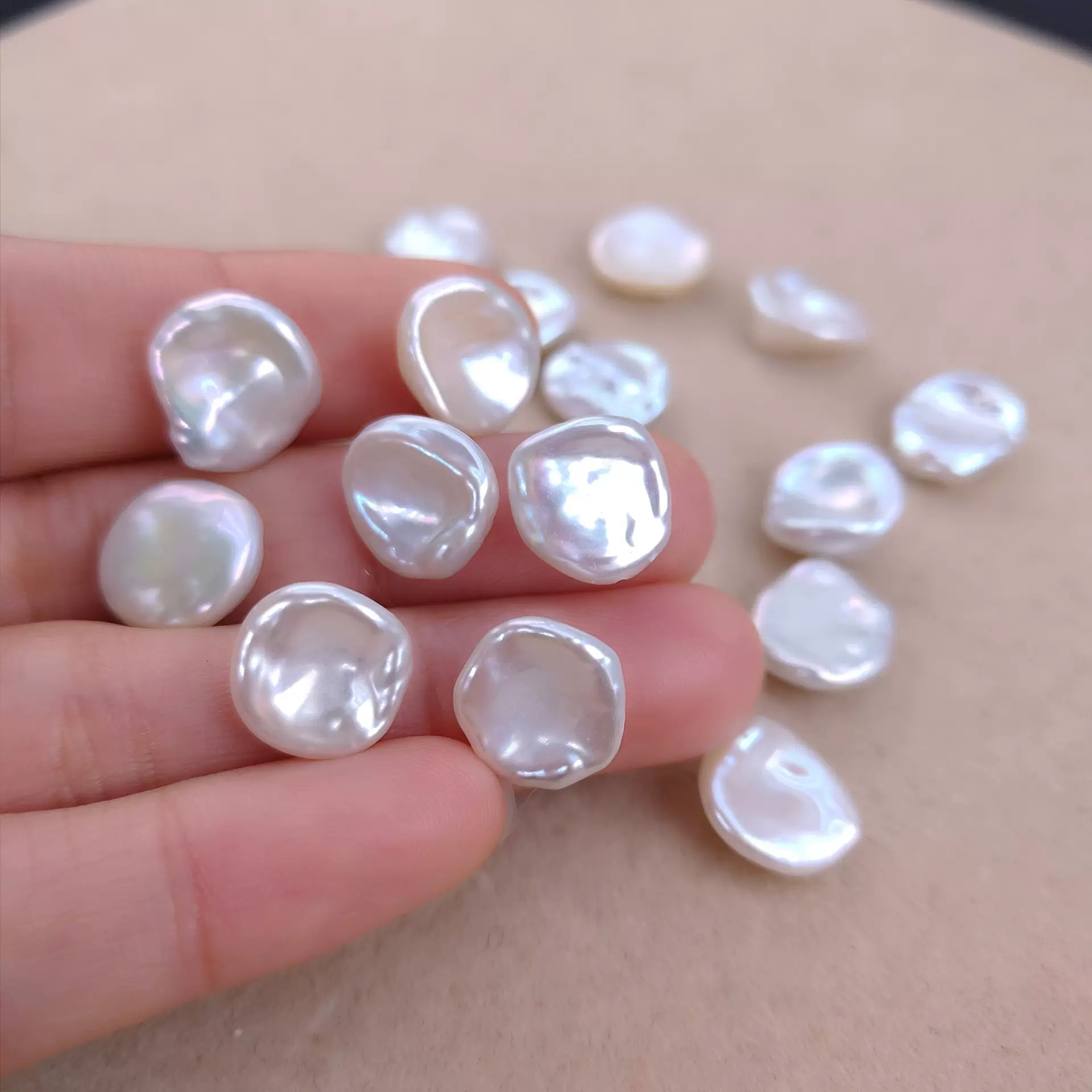 天然淡水巴洛克珍珠 花瓣形裸珠散珠 DIY 半成品配件材料精致