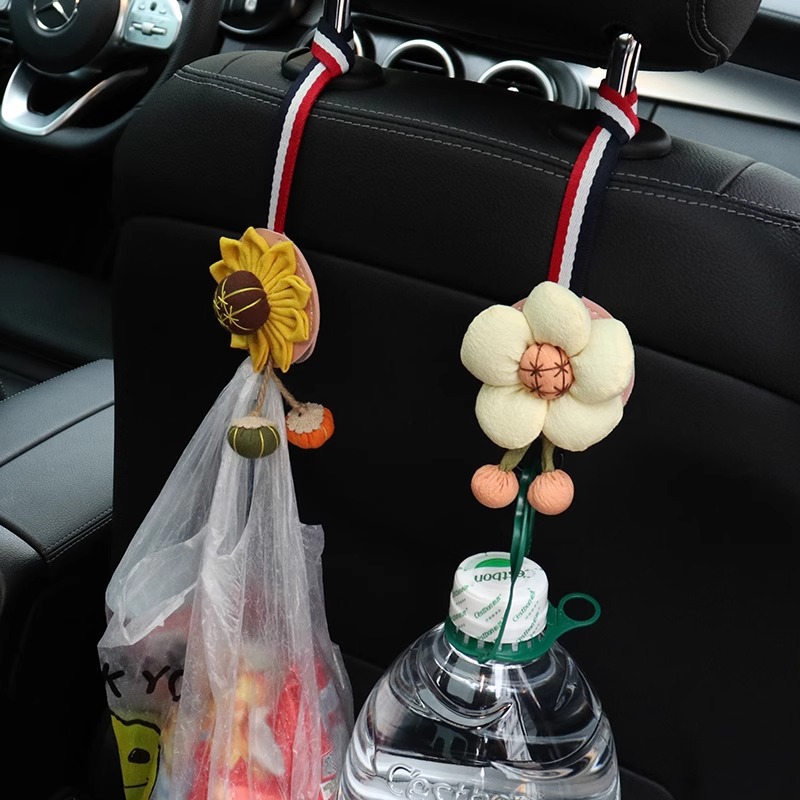 Gancho trasero del asiento del automóvil, suministros para el automóvil, filas delanteras y traseras multifuncionales para el automóvil, lindos ganchos de almacenamiento y almacenamiento