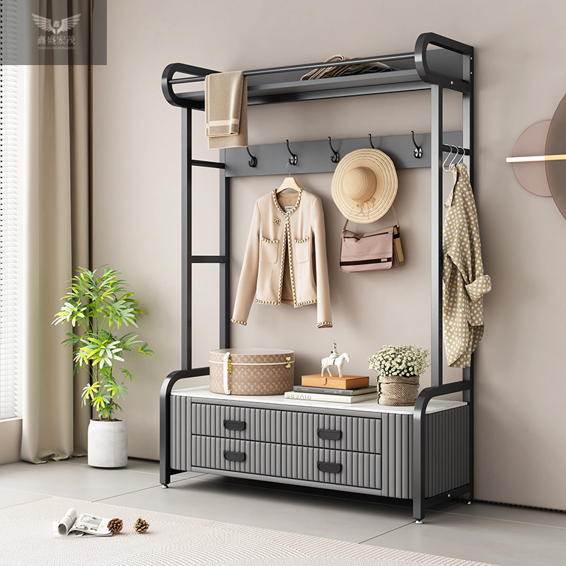 Dormitorio vertical percha de ropa bolsa suave percha de ropa casera de cuero real percha de ropa de piso percha de ropa gabinete de almacenamiento multifuncional image 4