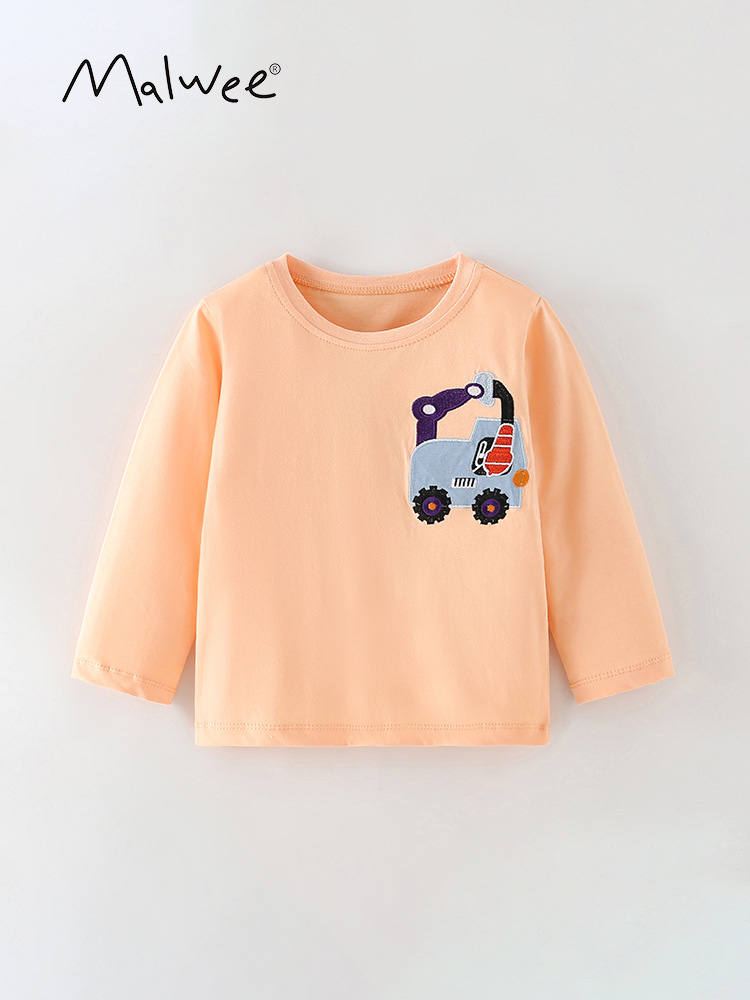 En stock malwee ropa de los muchachos otoño nuevo cuello redondo europeo y americano de los niños ocasionales camiseta casual top