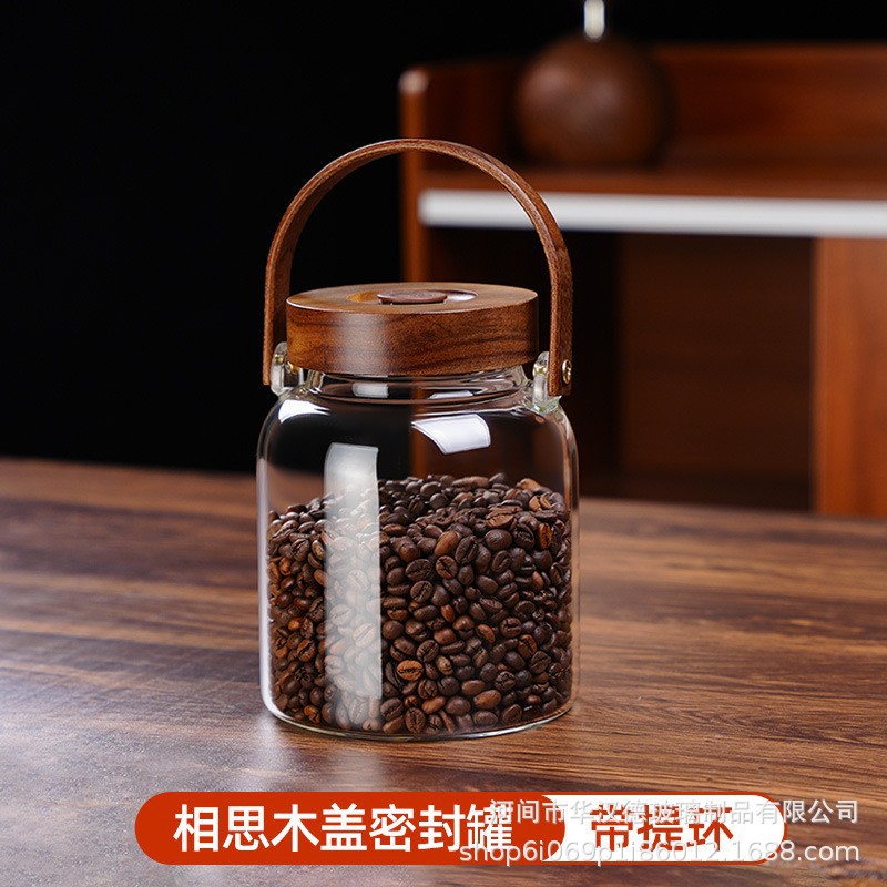 tanque de almacenamiento de cáscara de naranja con viga de elevación, tanque de sellado de vidrio de alto silicio de silicio, tanque de café, botella de vidrio de licor, jarra de té