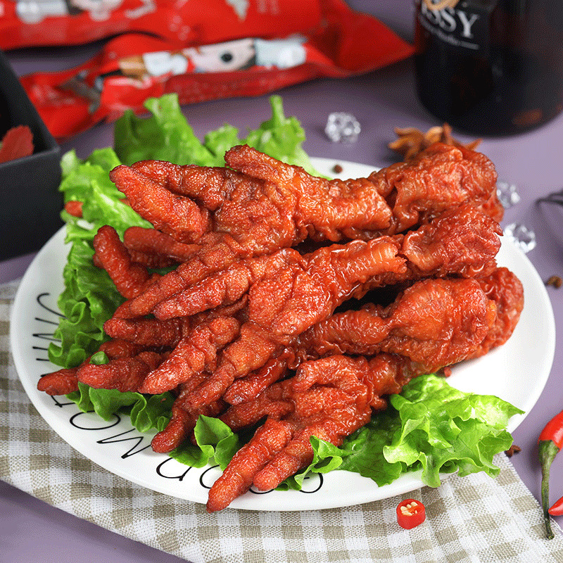 Spicy Braised Chicken Feet Snack 40 Pack Mixed Flavor Ready to Eat Claw Snack Box specifications