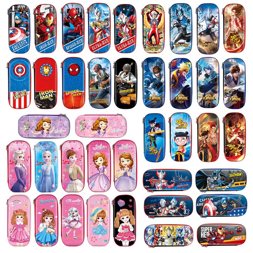 EVA papelería caja de lápices 3D tridimensional de doble capa de gran capacidad de dibujos animados niños estudiante impermeable resistente al desgaste LOGOTIPO conjunto Premio