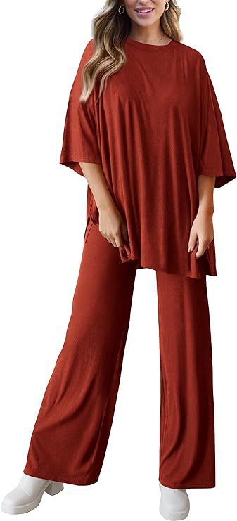 618g Weight Half Sleeve Sleeve Length Spandex, Polyester Fabric Type Pant Co-ord Set Sets Type 2 Pieces Set Quantity Daily Occasion Round Neck Neckline Loose Fit Type Solid Color Pattern Summer, Spring Season Women's Gender Casual Style Daily Women's Casual Solid Color Spandex Polyester Pant Co-ord Set Pants Sets 27