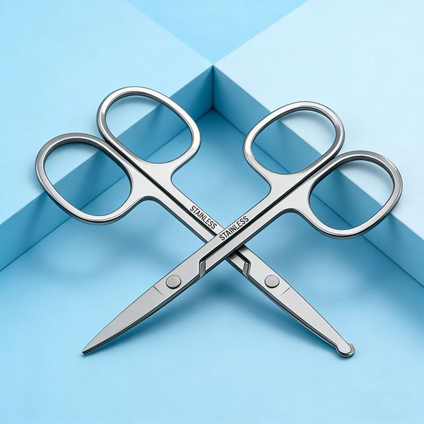 Cosmetic scissors stainless steel for eyelashes for eyebrows