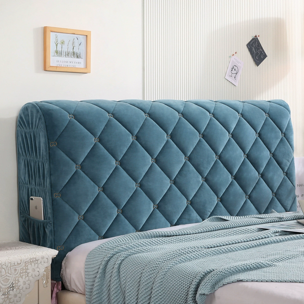Прикроватный чехол, универсальный защитный чехол, стеганая и толстая мягкая сумка, спинка в европейском стиле, простая кровать из кожи и дерева, пылезащитный чехол.