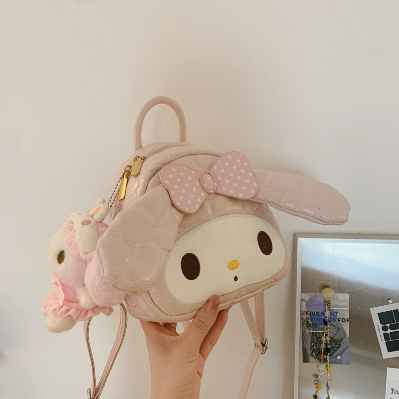 Mochila de hombro de conejo suave, mochila de hombro encantadora, mujer, 2026 nueva moda coreana, mochila simple y dulce.