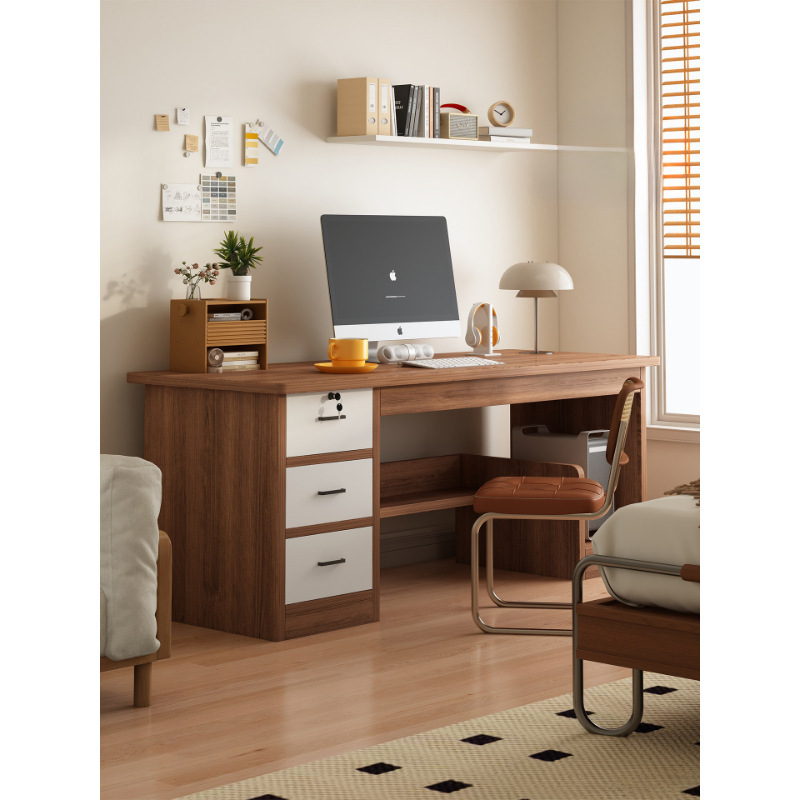 Computer Desk for Home Use in Small Apartments, Modern and Simple Bedroom Desk with Drawers, Multifunctional Storage, Study and Writing Desk