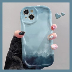 蘋果15手機殼12mini適用iphone13max文字11pro暈染XR保護套14plus