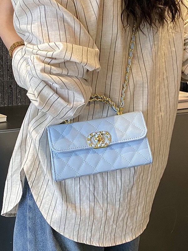 Coreano de estilo universal bolso de mano de diamante pequeño bolso de mano de mujer venta en caliente transfronteriza nueva textura de alta calidad ligera cadena de lujo bolso de mano