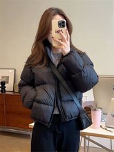 短款立领服女春夏年小个子韩版显瘦白鸭绒面包服外套