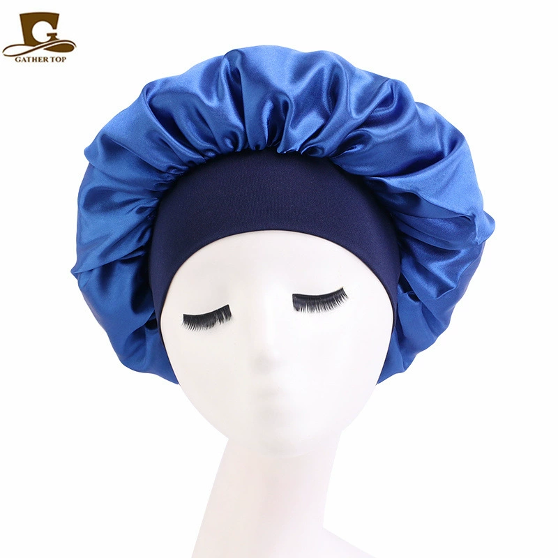 Sleeping Hat TJM-301 — Wide-Edge High-Elastic Ladies Hair Care Cap, Satin-Look, 56–58 cm