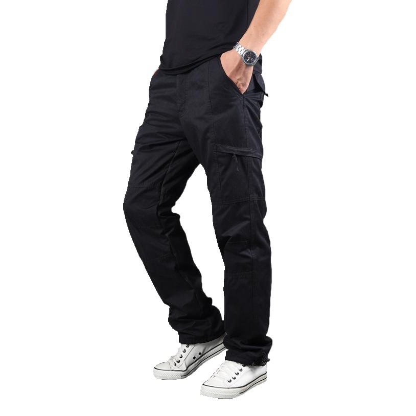 Outdoor Winter Work Pants for Men, Fleece-Lined, Thickened Softshell Pants, Multi-Pocket, Windproof, Waterproof, Casual Cotton Pants