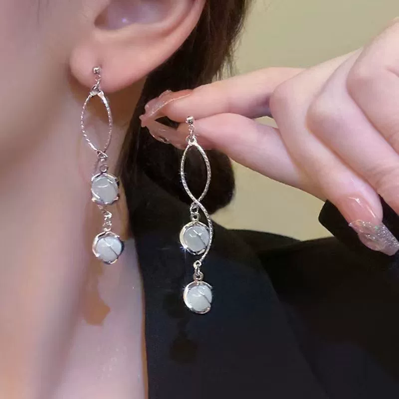Earrings 925 silver, Korean simple elegant design, long dangling & stud options, lightweight