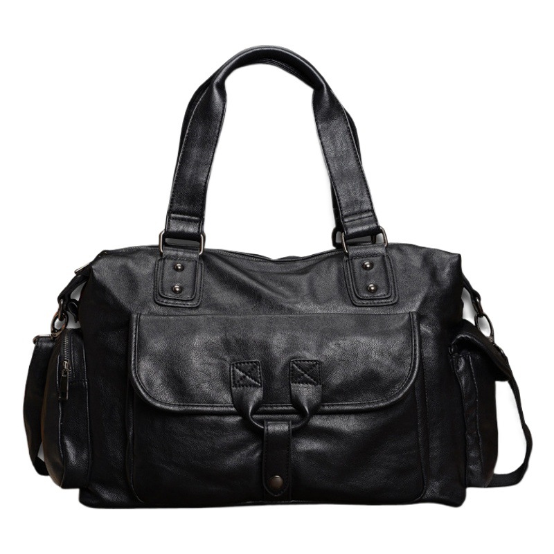 Handbag Men's Travel Bag 2026 New Style Pu Leather Trendy Men's Bag Casual Large Capacity Shoulder Bag Crossbody Bag