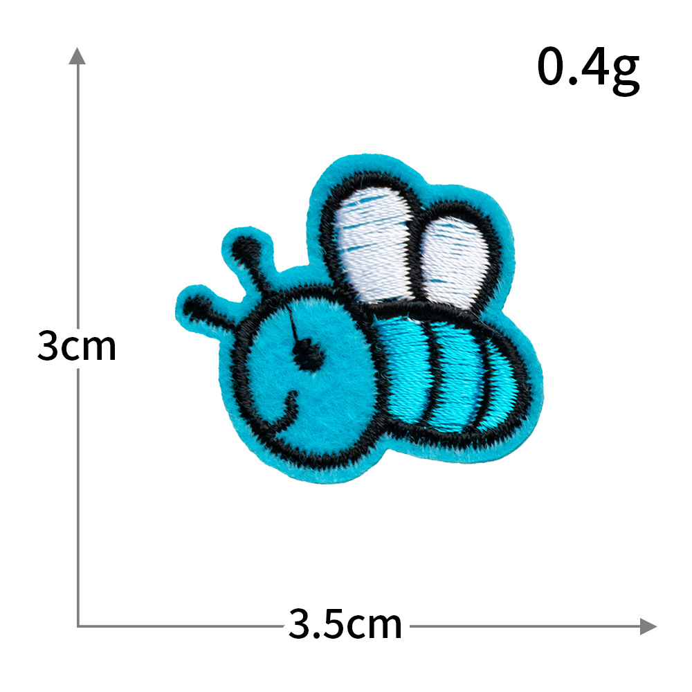Bordado por computadora de tamaño pequeño, abeja, mariposa, pez, velero, bordado, pegatinas de tela, ropa sin costura, parches rotos, accesorios de ropa