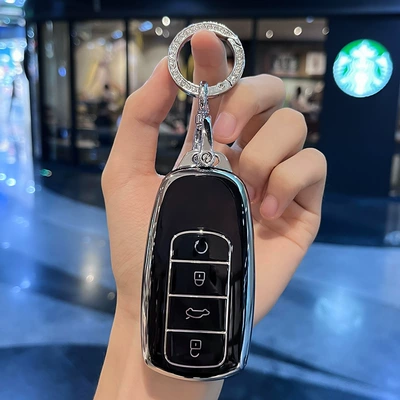 Car key bag, 8 Key Cover Tiggo - type-c-black-key-cover-diamond-ring