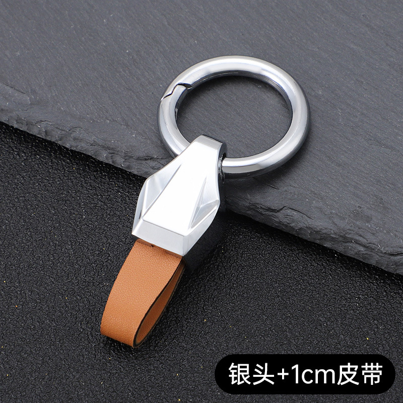 Productos transfronterizos llavero de coche de metal para hombres llavero personalizado de alta gama diseño de cuero ancho y estrecho adecuado para todos los modelos