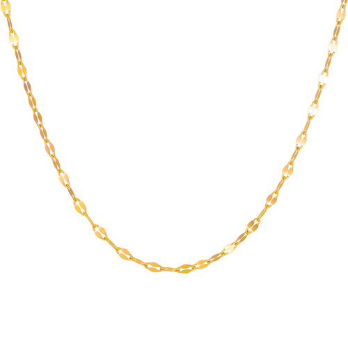 Stainless steel vacuum electroplated lip-shaped beaded chain trendy versatile simple women's necklace clavicle chain simple chain wholesale