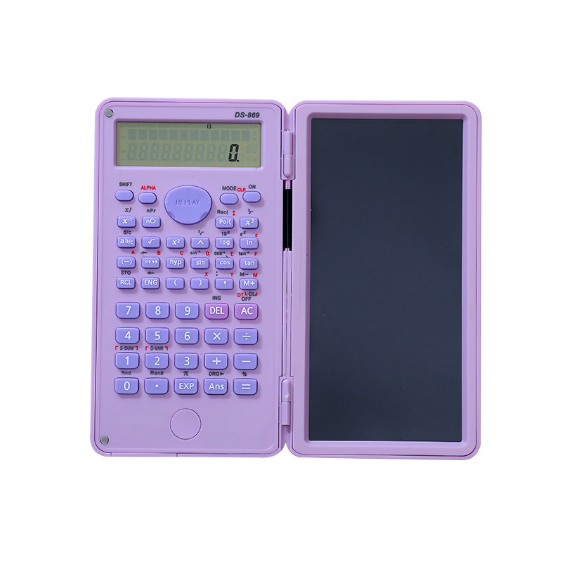 Nueva calculadora de tablero de escritura a mano con solapa de macaron, calculadora de funciones científicas para estudiantes, multifunción y alto valor