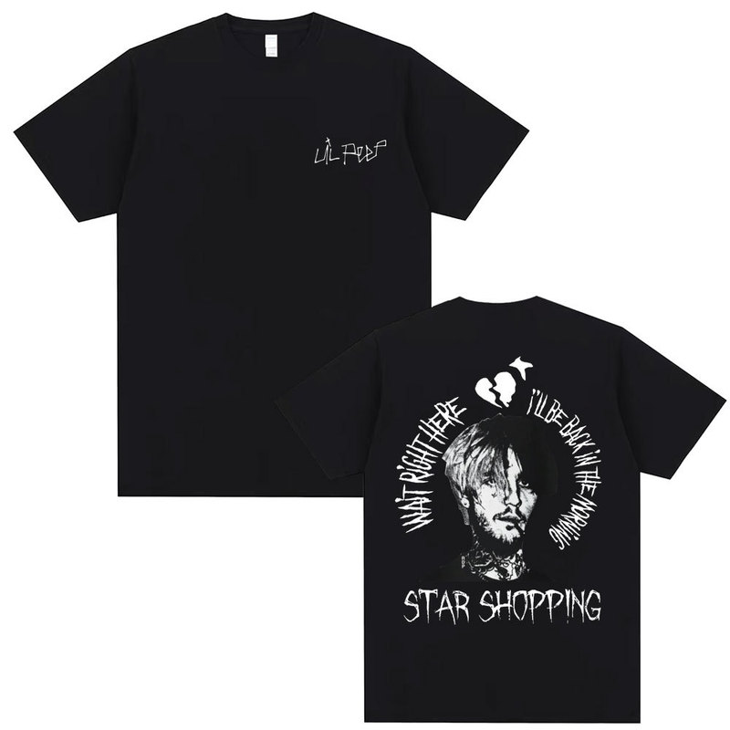 Rapper Lil Peep Star Shopping Graphic T-Shirt Crying Baby Men's Women's Oversized Hip-Hop T-Shirt