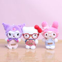 かわいいメガネサンリオクロメペンダント腹巻kt猫ぬいぐるみ人形バッグペンダントキーホルダー
