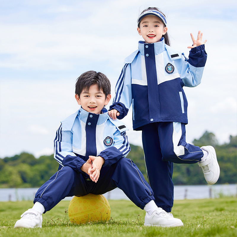 초등학교 학생들을위한 교복 봄 가을 옷 3 조각 세트 1 학년 어린이 교실 옷 겨울 유치원 정원 옷