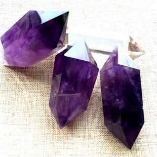 Uruguay Amethyst Double Pointed Pillar Dark Amethyst Hexagonal Prism Ornament