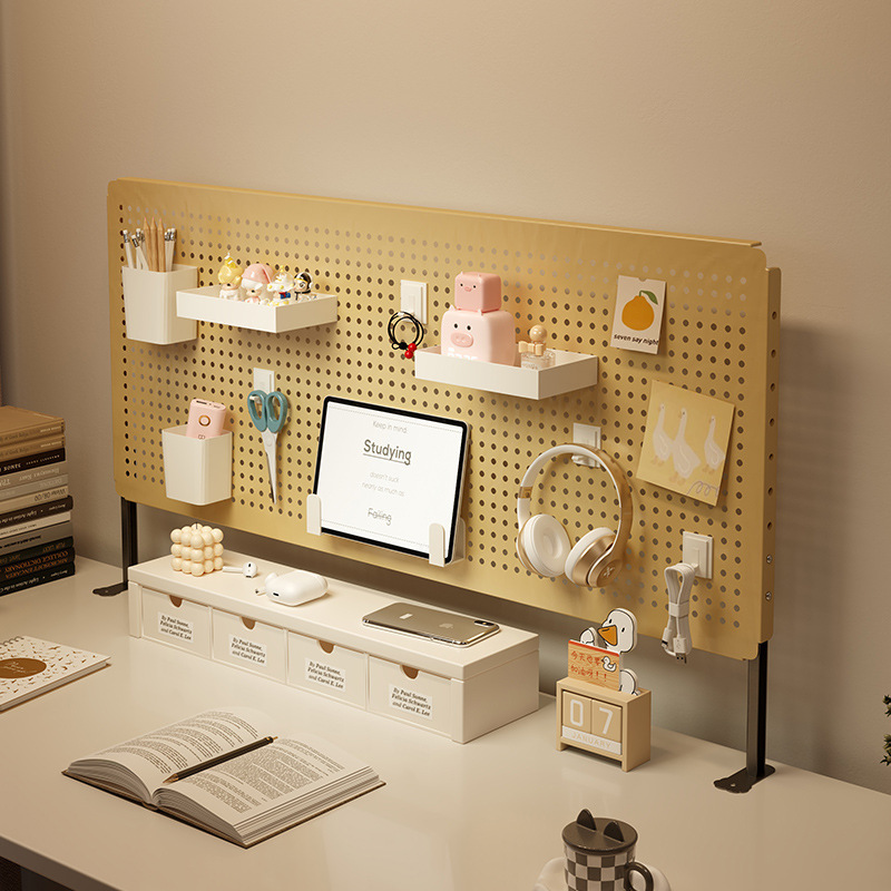 Desktop Vertical Perforated Board Desk Storage Rack Office Computer Desk Desk Storage and Organization Artifact Office Workstation