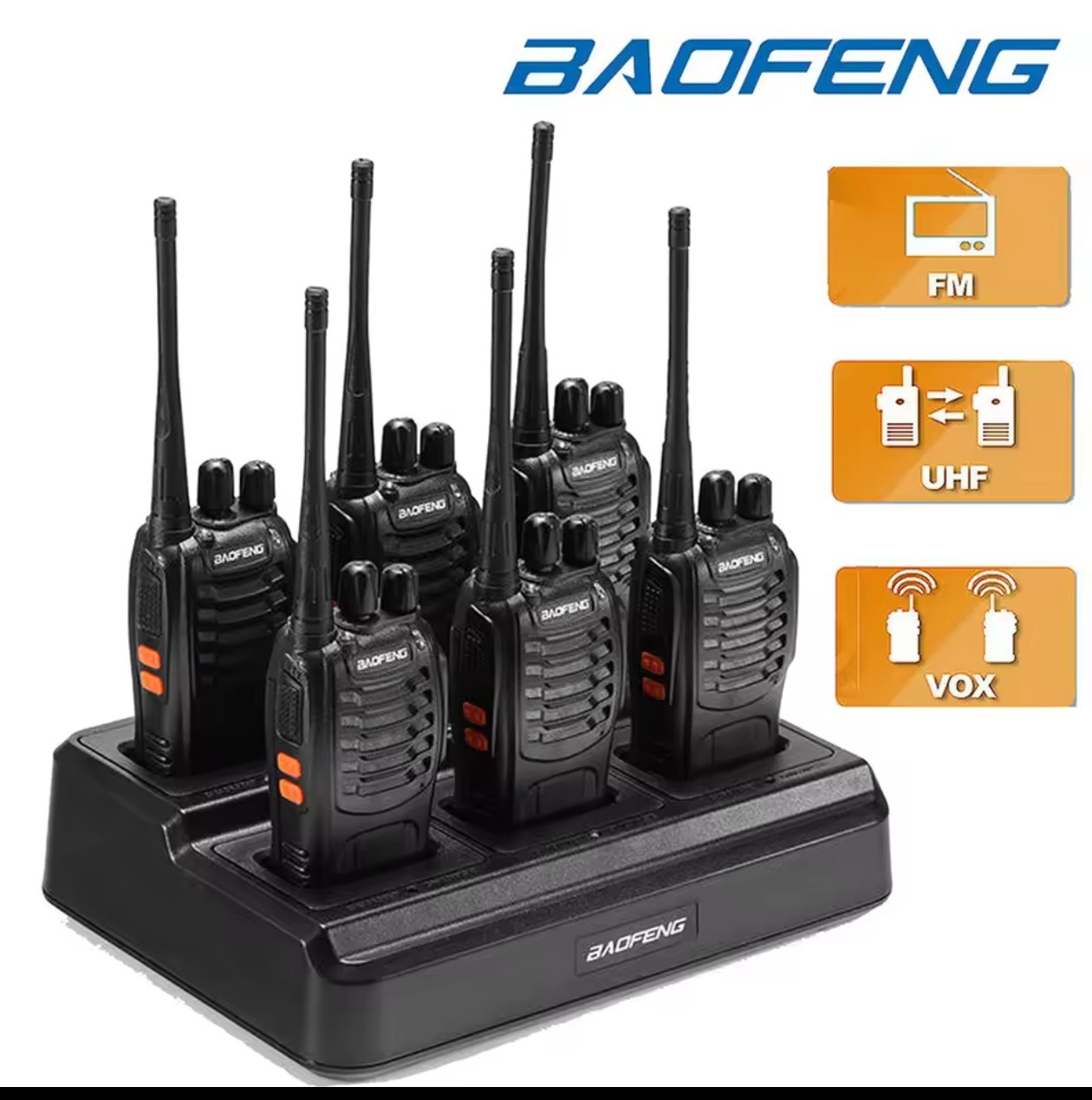 Fuente de fábrica de comercio exterior al por mayor Baofeng intercomunicador BF - 888S portátil bidireccional al aire libre 6 conjuntos de grandes obras civiles