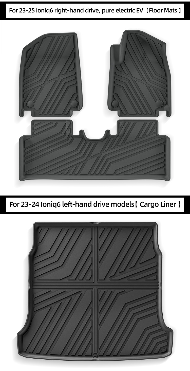 TPE Car Floor Mats for 23-25 Hyundai IONIQ 6 + Trunk Mat
