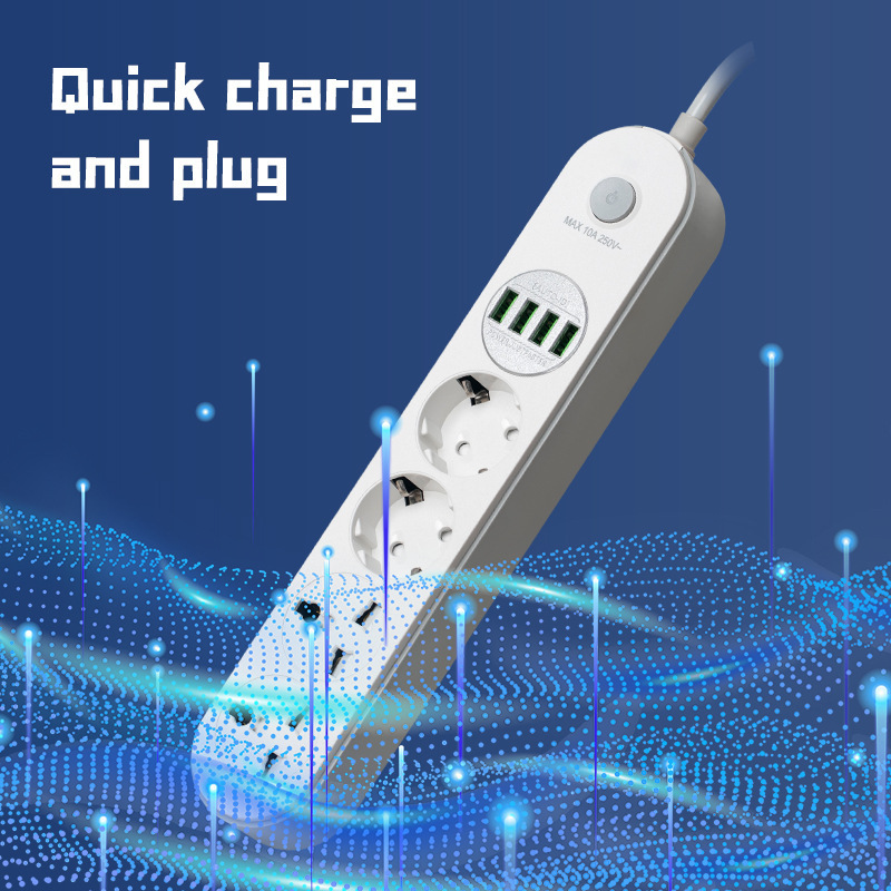 Euro con cable enchufe USB multi-orificio bit enchufe tablero de enchufe doméstico intercambio universal internacional enchufe transfronterizo al por mayor