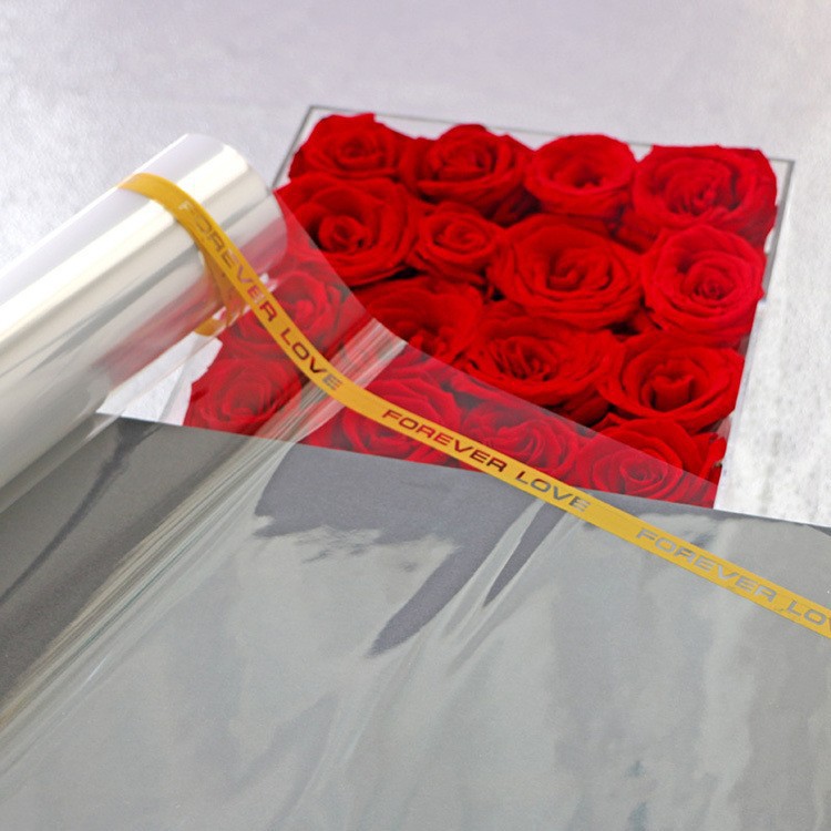 厂家批发玻璃纸卷OPP鲜花花束包装纸玻璃纸透明彩色英文DIY礼品